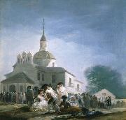 Francisco de Goya La ermita de San Isidro el dia de la fiesta painting